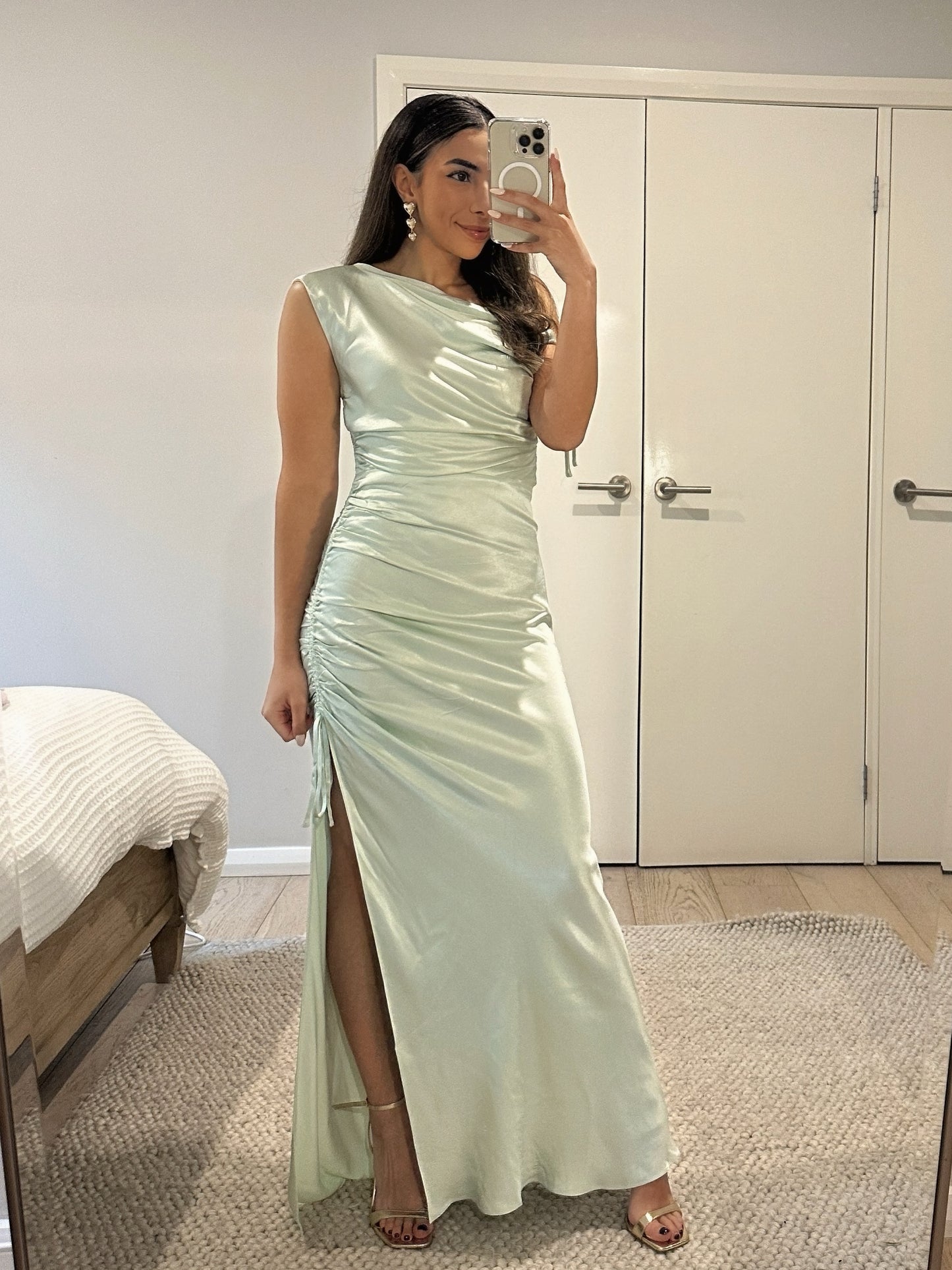 Shona Joy La Lune Gathered Maxi in Key Lime