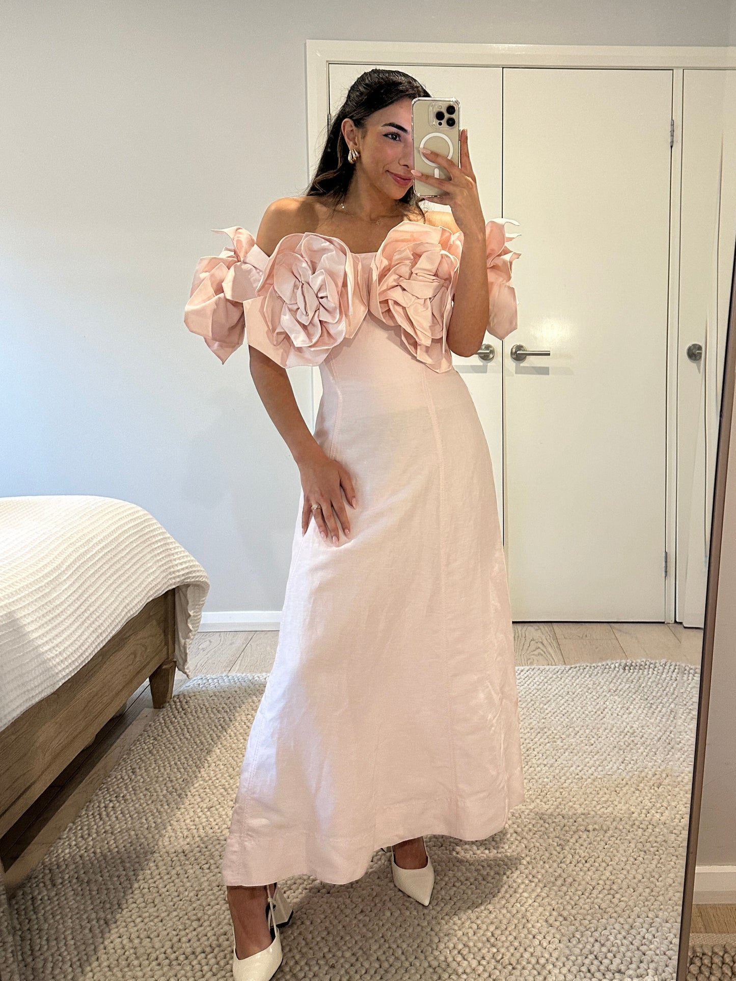 Aje Etta Midi Dress in Pastel Pink