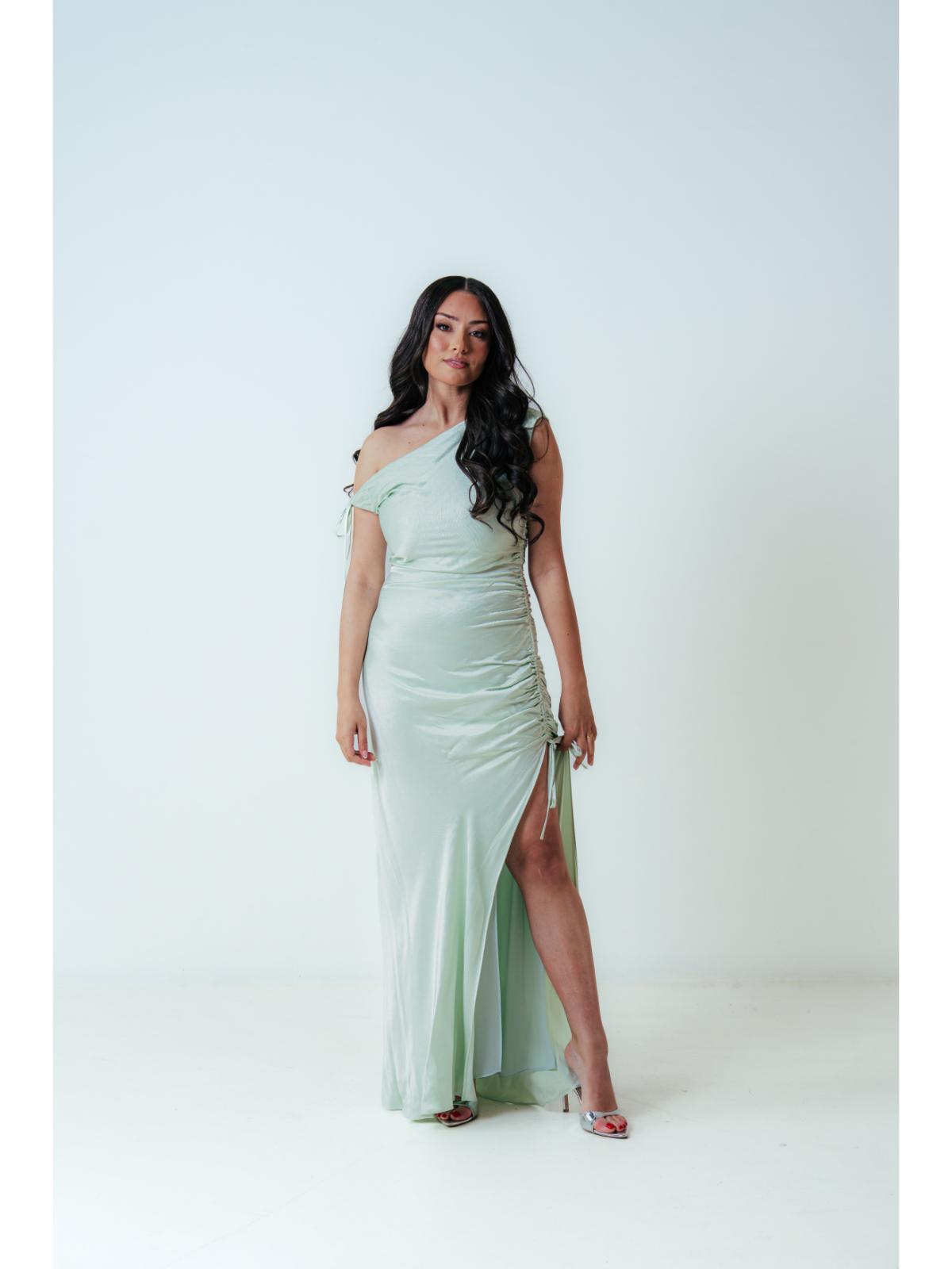 Shona Joy La Lune Gathered Maxi in Key Lime