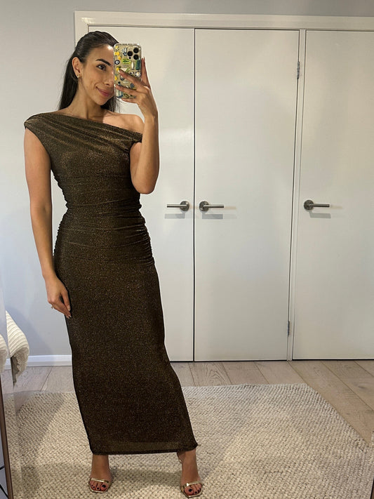 Sheike Athena Maxi Dress in Gold