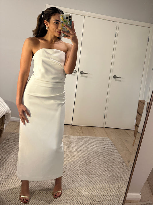 Manning Cartell Fast Forward Strapless Midi Dress in White
