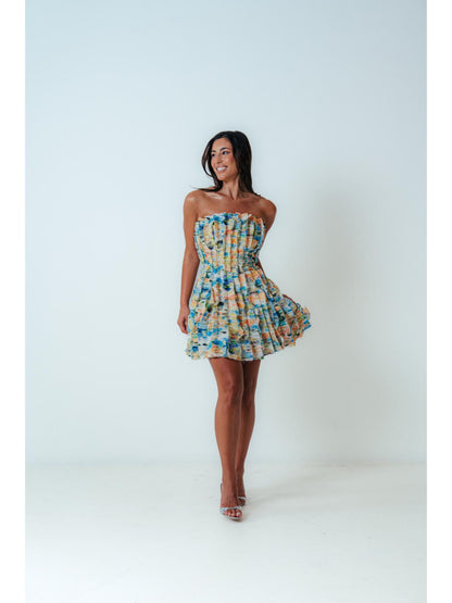 Aje Hybrid Sleveless Mini Dress in Floral Haze