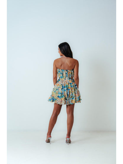 Aje Hybrid Sleveless Mini Dress in Floral Haze