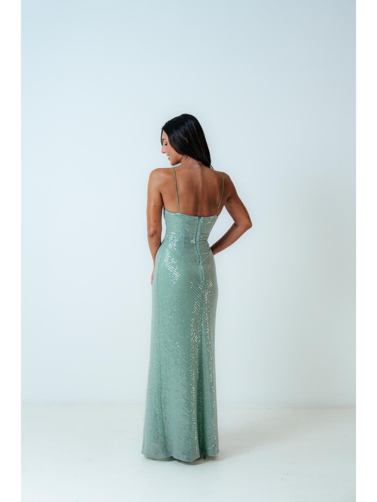 New Romantics Andy Diamond Bodice Maxi Dress in Apple