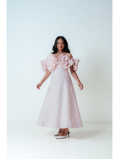 Aje Etta Midi Dress in Pastel Pink