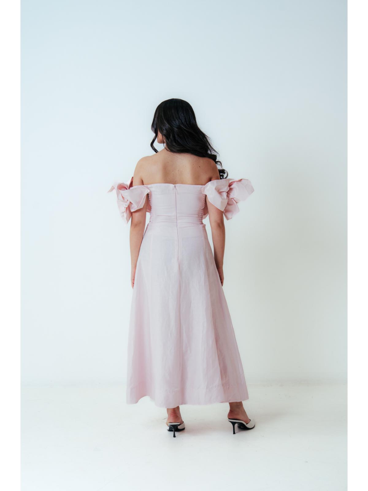 Aje Etta Midi Dress in Pastel Pink