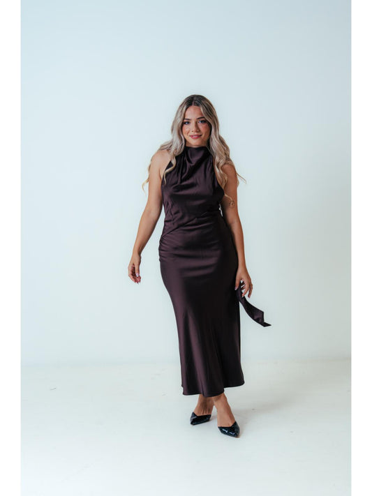 Significant Other Adriana Halter Gown in Chocolate