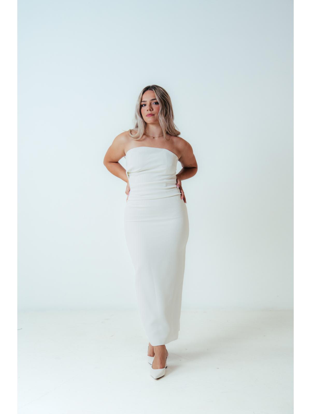 Manning Cartell Fast Forward Strapless Midi Dress in White