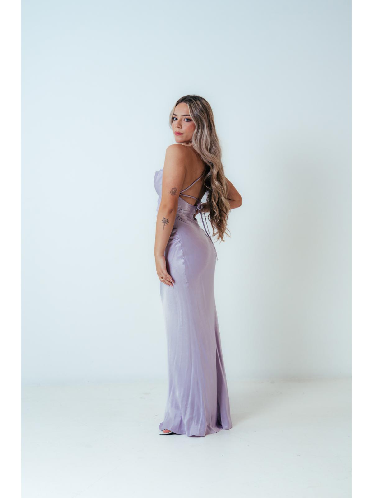 Shona Joy La Lune Lace Back Maxi in Lilac