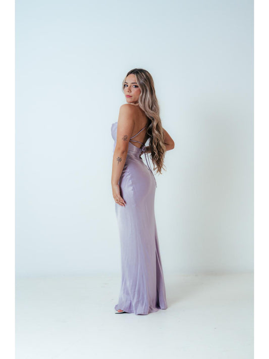 Shona Joy La Lune Lace Back Maxi in Lilac