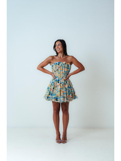 Aje Hybrid Sleveless Mini Dress in Floral Haze